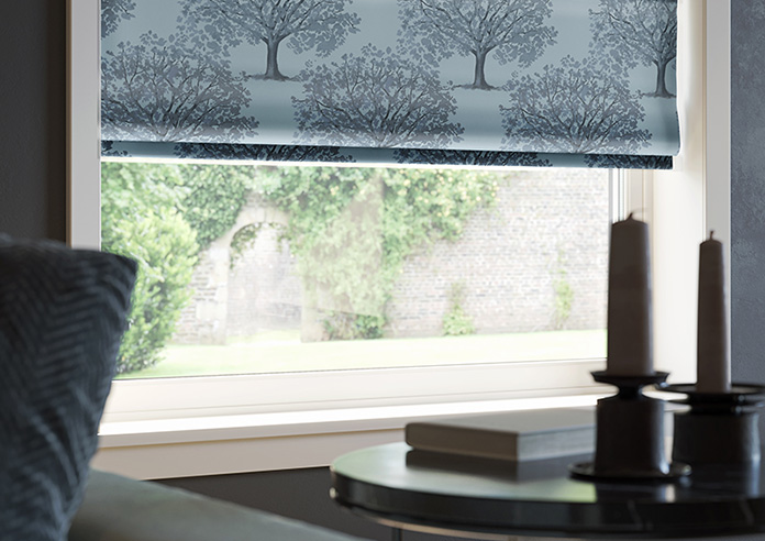 Classic Woodland, Monochrome - Motorised Roman Blind - Image 5